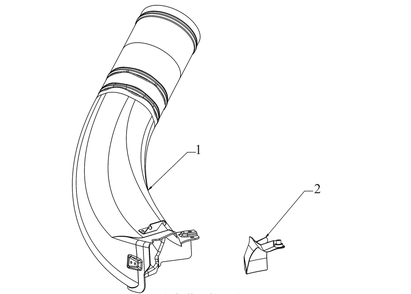 Lower Chute Diagram and Parts List for 19B30018100  Cub Cadet Lawn Tractor